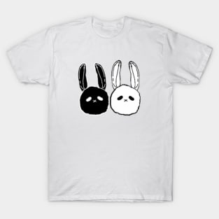 B&W Twin Buns T-Shirt